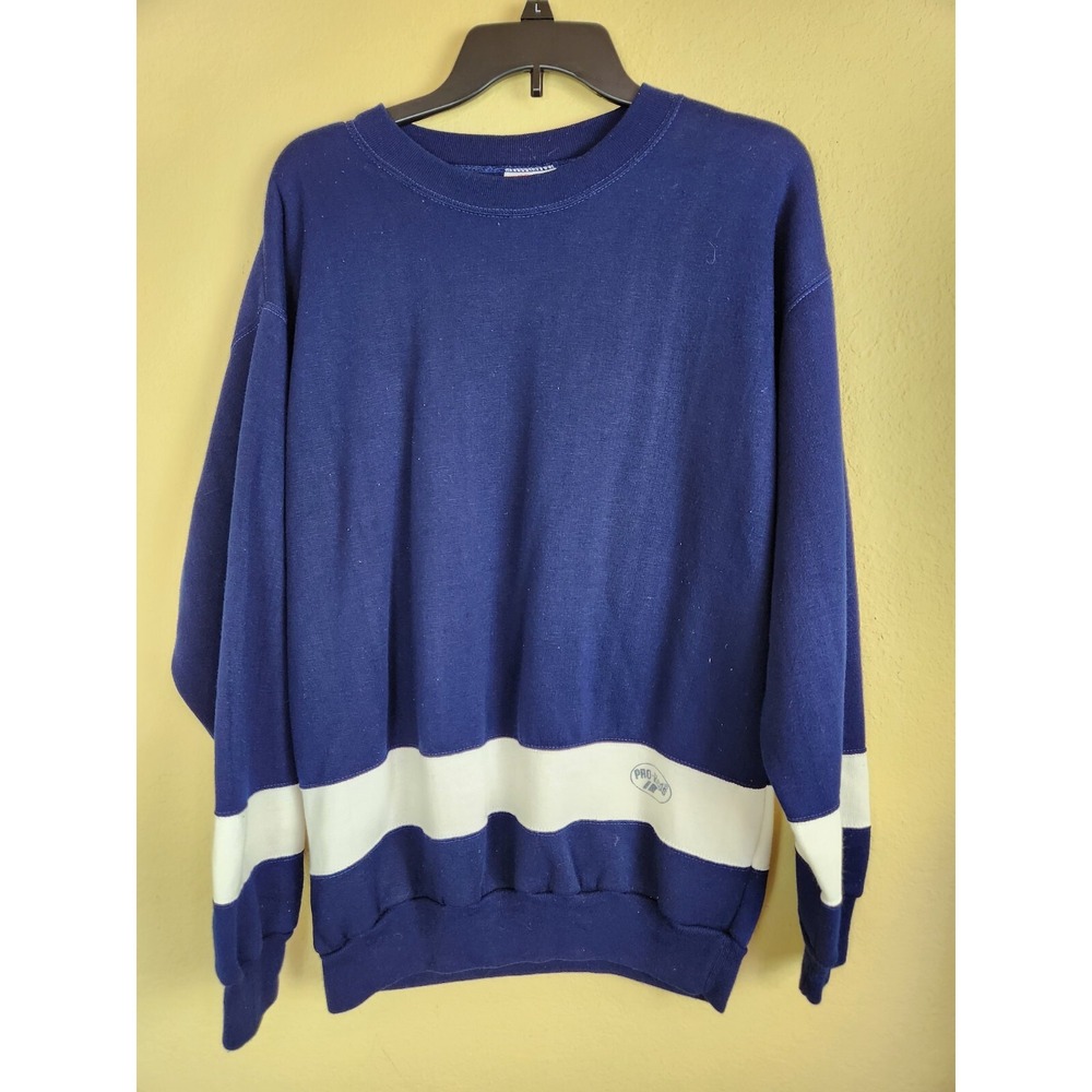 Vintage Pro Keds Sweater Logo Color Block Blue White‎ Soft Lounge Travel Camping